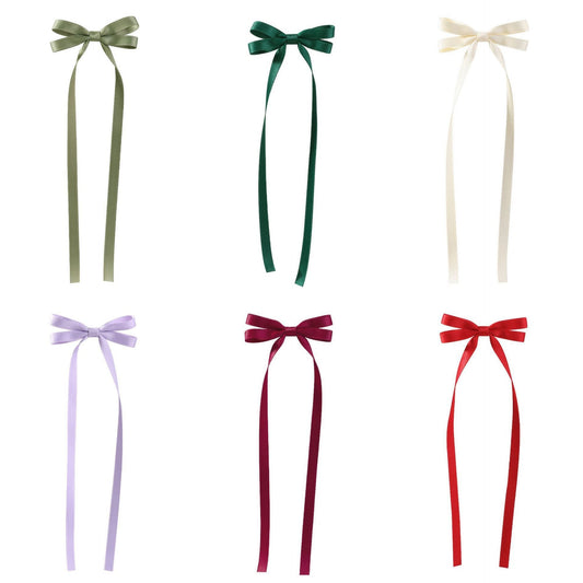 Bow Braided Hair Ribbon Tie-up Hair Tie Double Ponytail Duckbill Clip